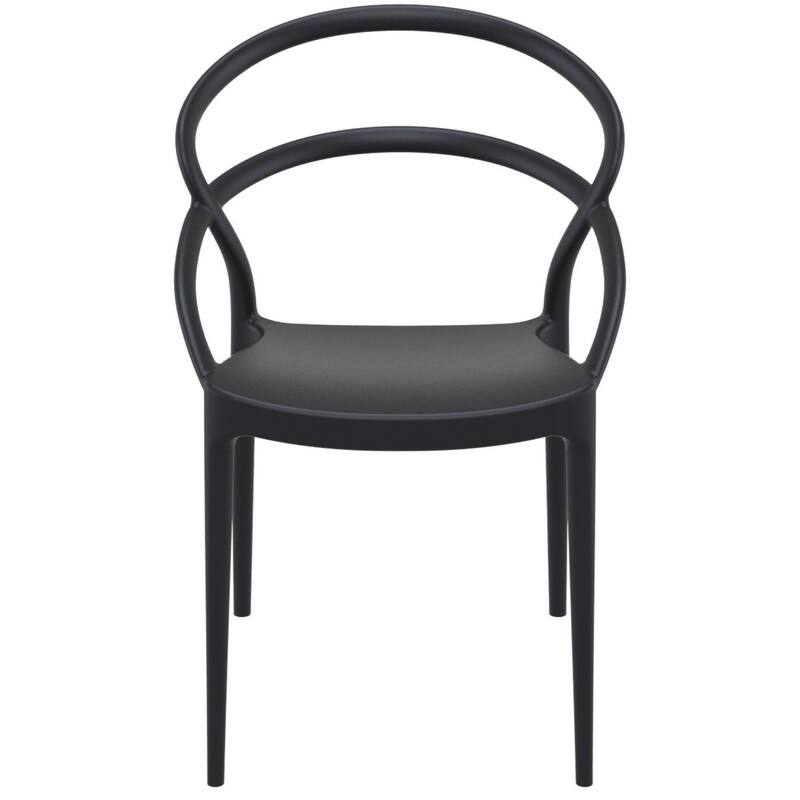 32.25" Black Outdoor Patio Round Dining Chair