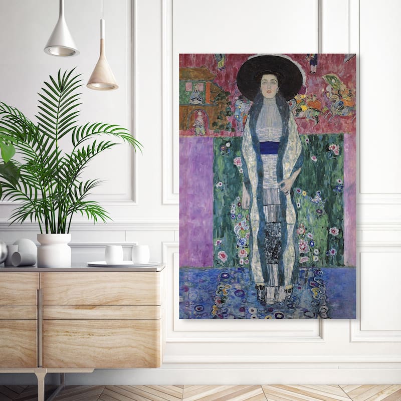 Wynwood Studio Canvas Fashion Gustav Klimt - Portrait of Adele Bloch Bauer II Purple and Violet Glam Wall Art Canvas Print - 54 x 36