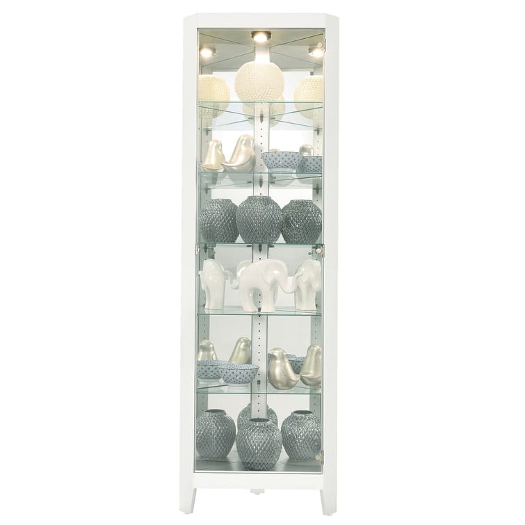 Howard Miller Tamsin IV 6-shelf White Corner Curio Cabinet
