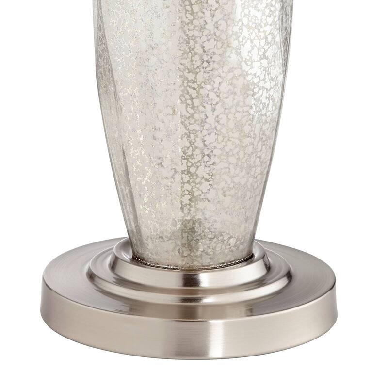 Mercury Glass Table Lamps Set of 2 with Blue Shade 28" x 15" Bed