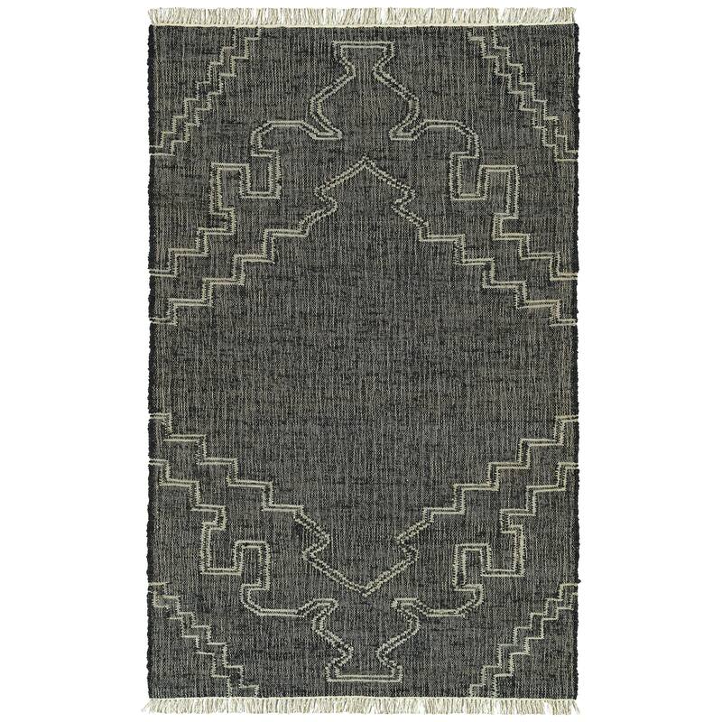 Natural Jute Black Hand-Made Indoor Area Rug