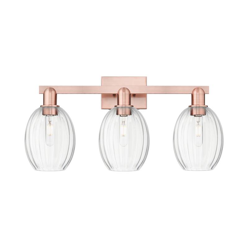 Innovations Lighting 716-3W-13-26 Preston Vanity Preston 3 Light 26" - Antique Copper / Clear
