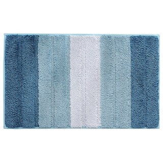 Striped Bath Rugs Bathroom Mat Water Absorbent Non-Slip Backing Pads