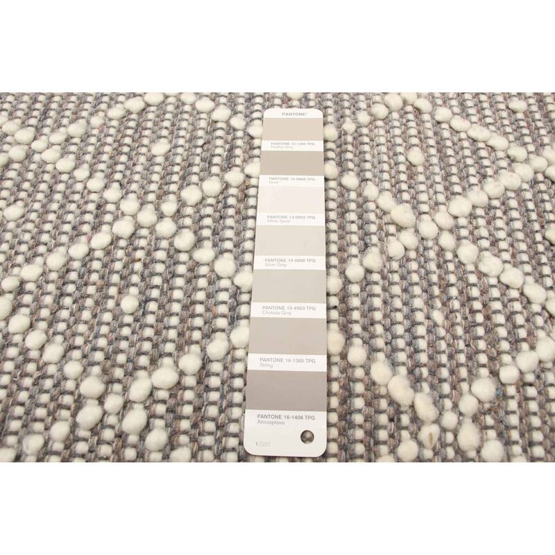 ECARPETGALLERY Braid weave Sienna Grey Wool Rug - 5'1 x 8'1