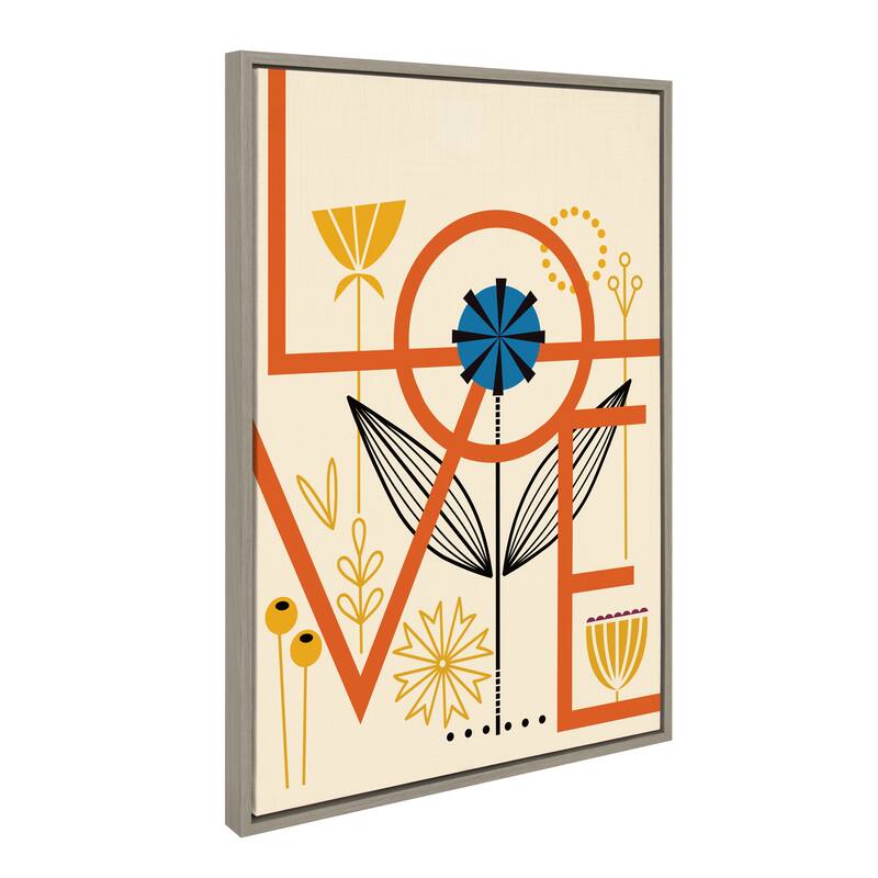 Kate and Laurel Sylvie Love Framed Canvas by Amber Leaders Designs