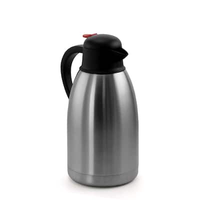 MegaChef 2 Quart Stainless Steel Thermal Beverage Carafe for Coffee and Tea