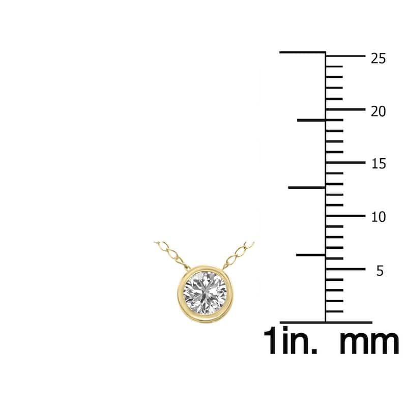Marquee 1/4 Carat Lab Grown Diamond Bezel Pendant in 14K Yellow Gold