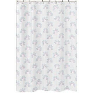 Sweet Jojo Designs Pastel Rainbow Valance - Blush Pink Purple Teal Window Treatment