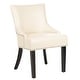 preview thumbnail 28 of 30, SAFAVIEH Lotus Nailhead Leather Dining Chair Set of 2, Transitional - 21.7" x 25.2" x 34.6"