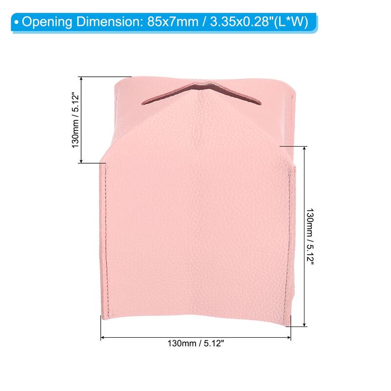 5x5x5" Tissue Box Cover PU Leather Decorative Holder Dispenser - Pink - 1Pcs