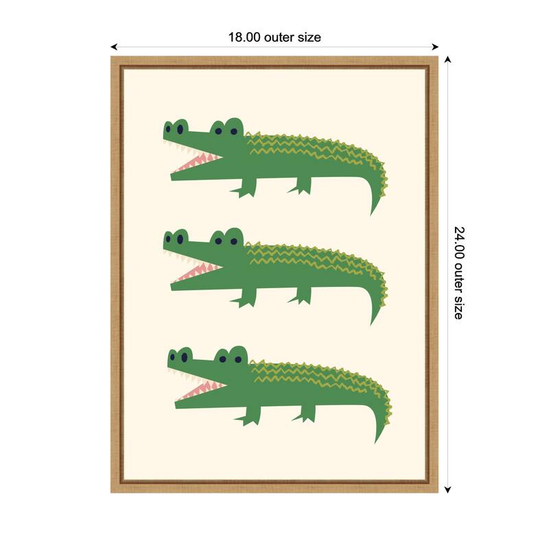 Kate and Laurel Alligator by Laura Moss Framed Canvas Wall Art Print