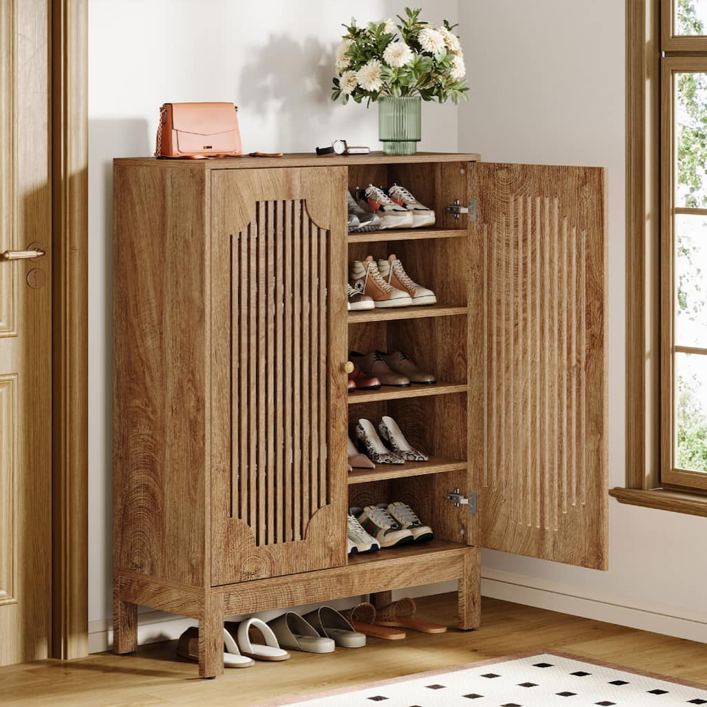 6-Tier Shoe Cabinet with Doors and Adjustable Shelves for Entryway