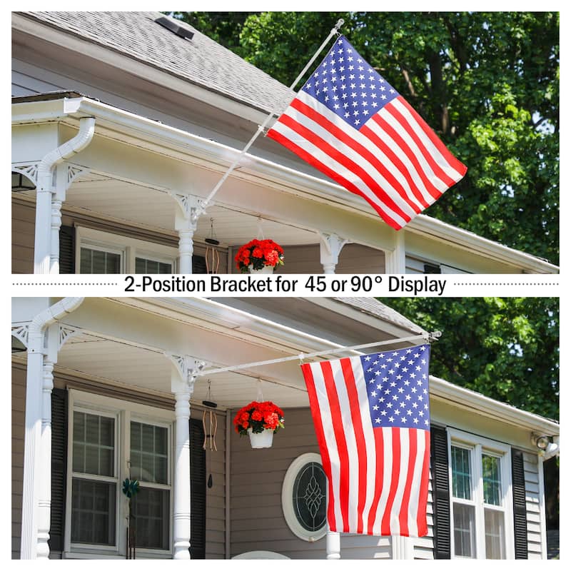 6ft Flag Pole Kit - Stainless-Steel Flagpole with Rotating Rings to Prevent Tangles by Pure Garden (Silver)