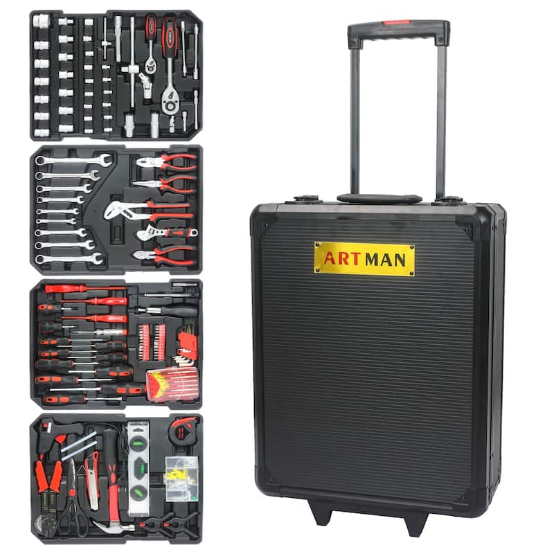 899pcs Home Repair Toolbox Storage Set Kit with 4 Drawers