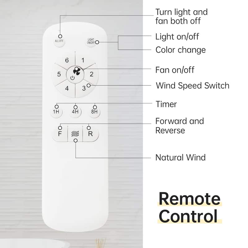 42"/52" Ceiling Fan with Remote,Dual Blade Finish,3CCT LED Light,Plywood Blades,Flush Mount and Downrod Mount