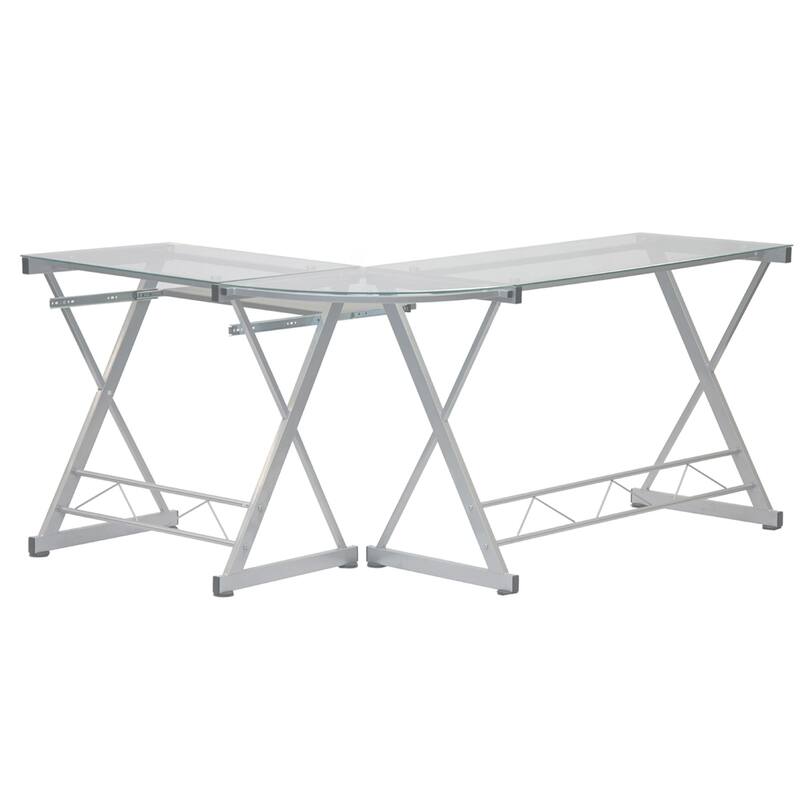 61.75" White Durable L-Shaped Computer Desk