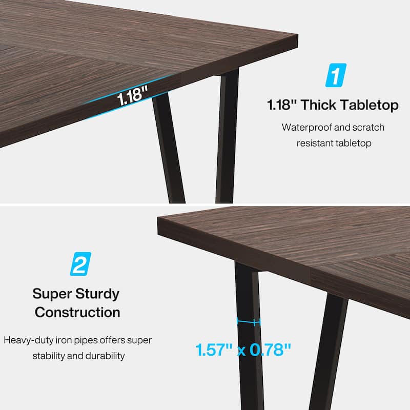 94-inch Large Conference Meeting Table with Two Cable Holes for Office - N/A