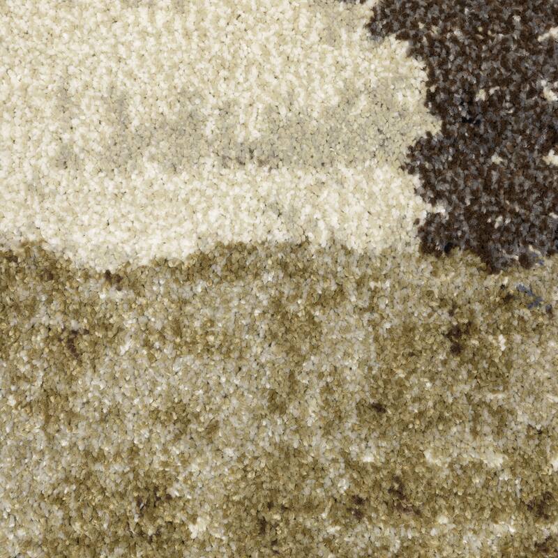 ROW Gemma Modern Layerd Block Green/Brown Area Rug