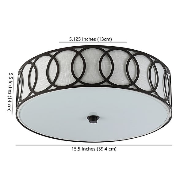 dimension image slide 2 of 6, Elizabeth Metal LED Flush Mount, by JONATHAN Y