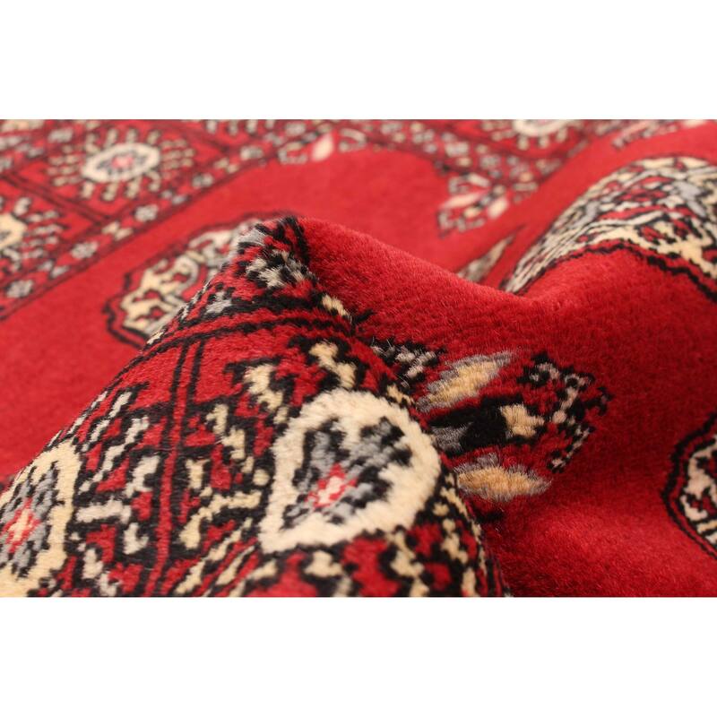 ECARPETGALLERY Hand-knotted Finest Peshawar Bokhara Red Wool Rug - 2'8 x 3'11