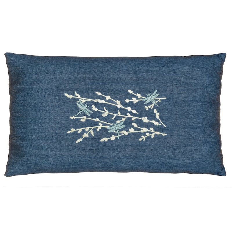 Authentic Hotel and Spa Denim Decorative Pillow Cover, 13" x 21" - Braelyn