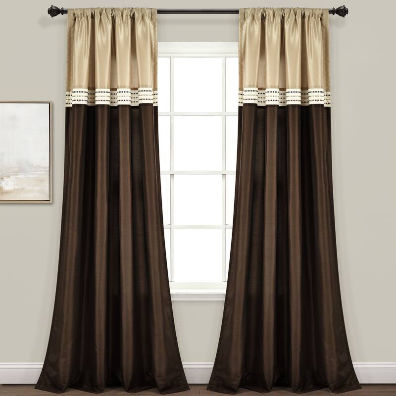 Lush Decor Terra Window Curtain Panel Pair - Brown - 84 Inches