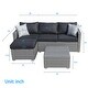 preview thumbnail 9 of 9, Cushioned Grey All-weather Wicker 3-piece Patio Sectional Chat Set