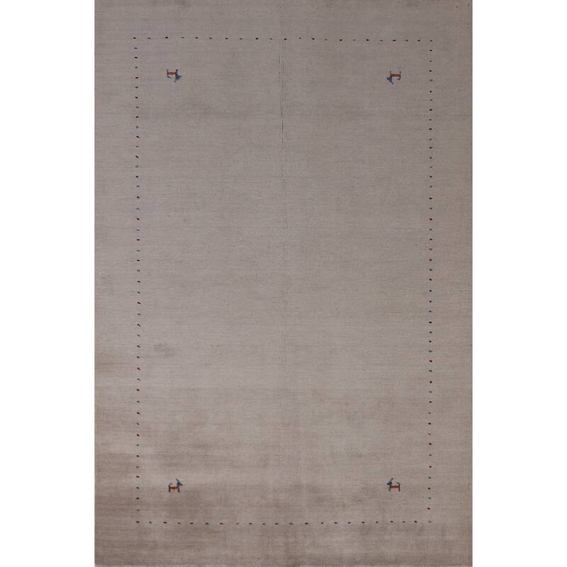 Hand Knotted Oriental 100% Wool Carpet Tribal Tribal Greys & Charcoal Gabbeh Area Rug - 7' 7'' X 5' 3''