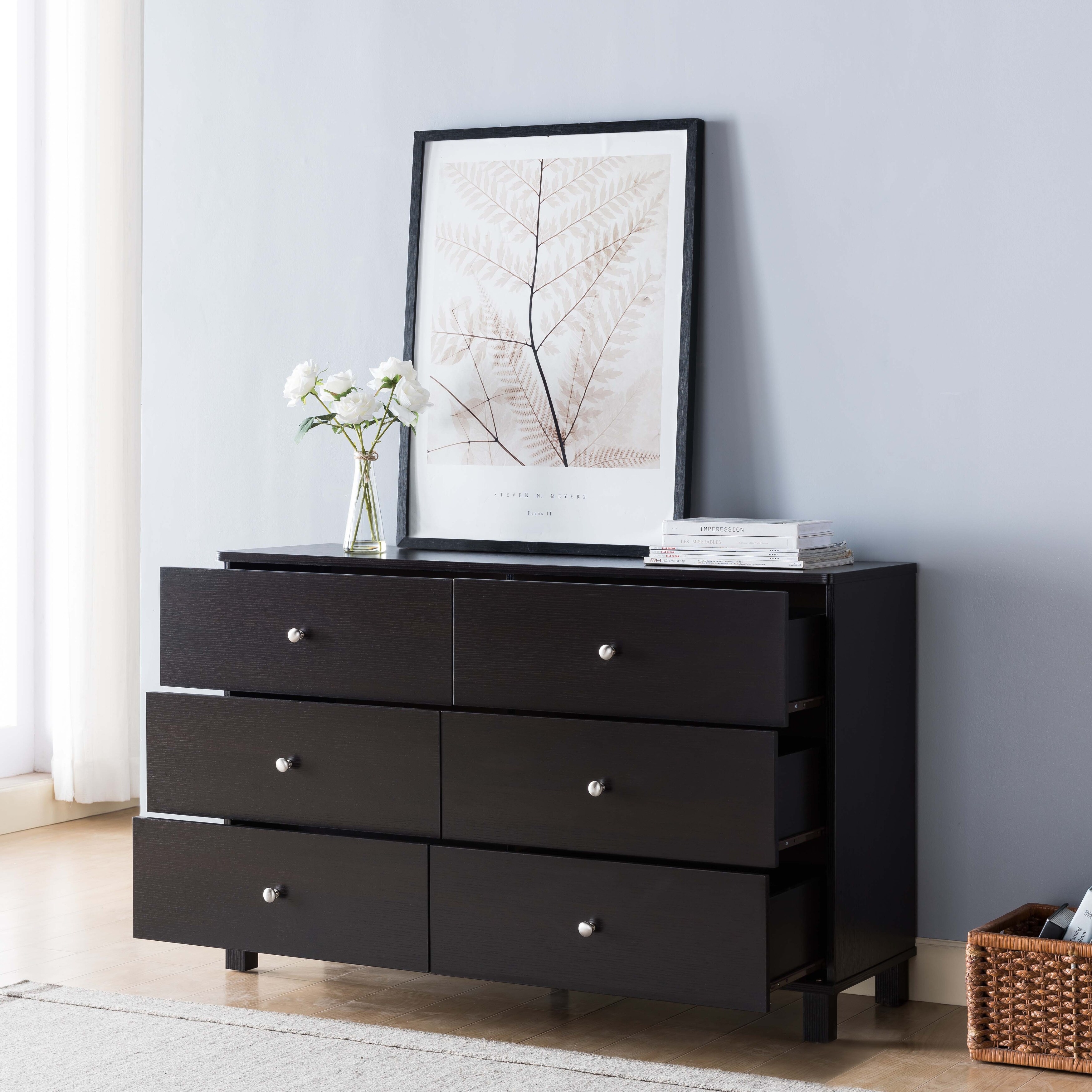 dresser with metal glides Wooden Six-Drawer Dresser with Metal Glides - Bed Bath & Beyond