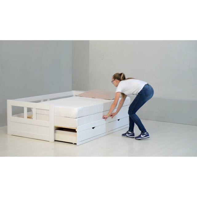 Melody Expandable TwintoKing Trundle Daybed with Storage Drawers On Sale Overstock 18105338