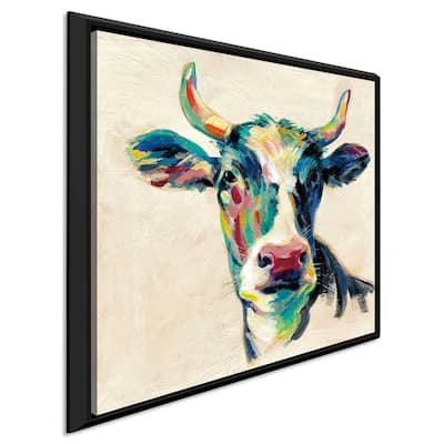 "Expressionistic Cow II" Print on Floating Canvas