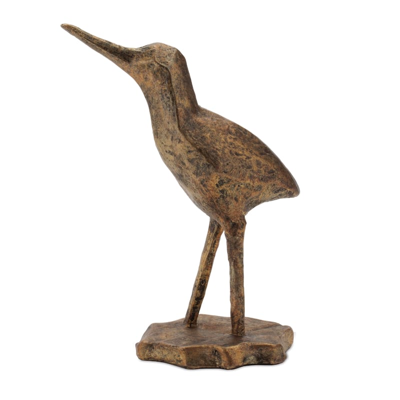 HomeRoots Set of Three Brown And Gold Polyresin Sandpiper Bird Figurines - 3.75 in. x 5.05 in. x 2.45 in.
