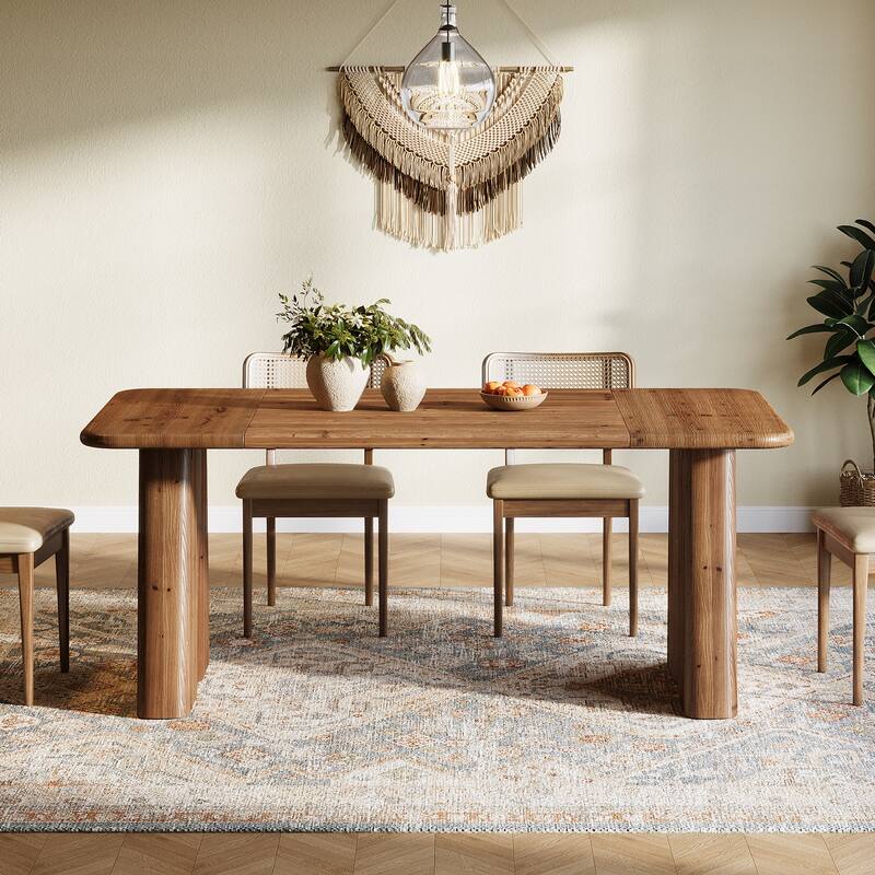 63 Inch Rectangle Solid Wood Dining Table for Kitchen Dining Room - 31.5" D x 63" W x 29.92" H