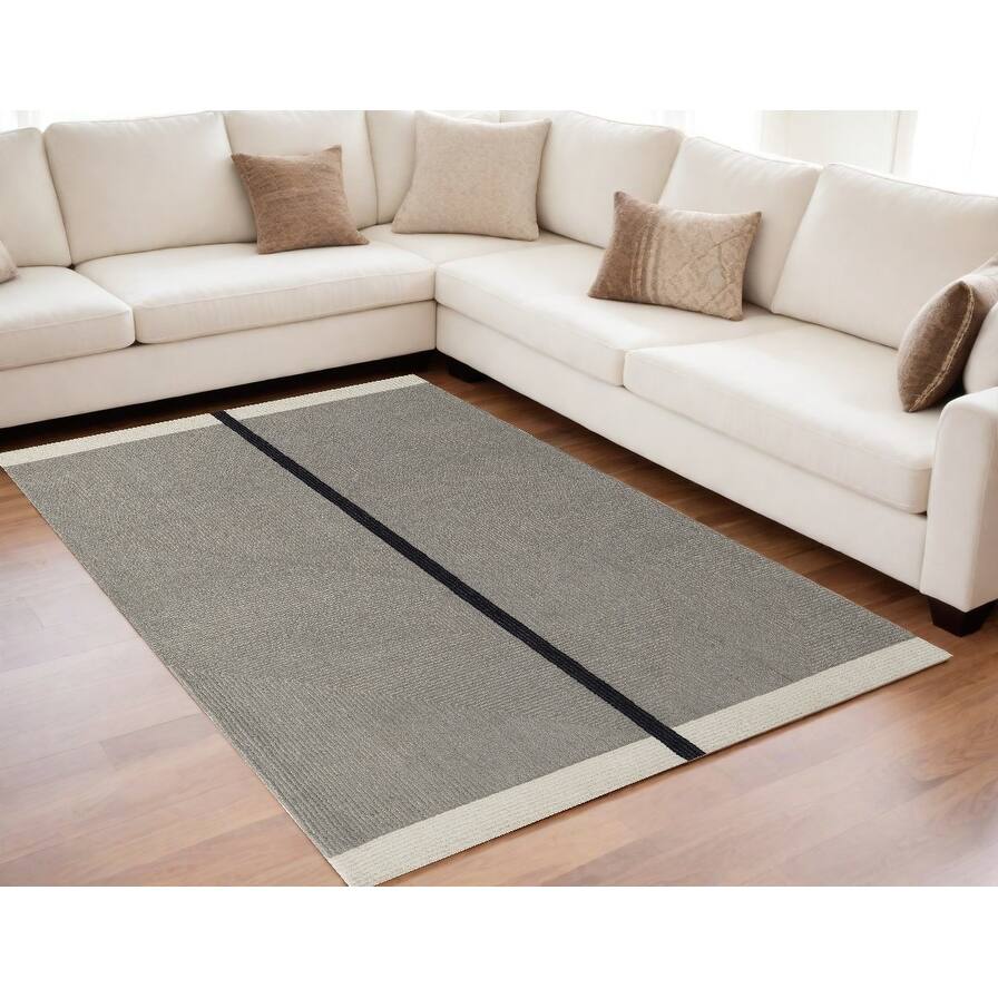 Sitih Hand Tufted Geometric Abstract Stain Resistant Area Rug By HomeRoots - 96' X '60' X '0.59