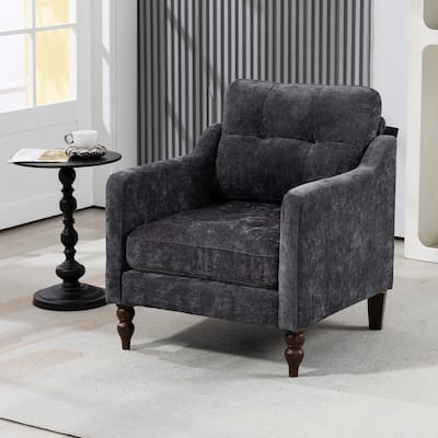 Retro Chenille Accent Sofa Chair with USB Charging Port