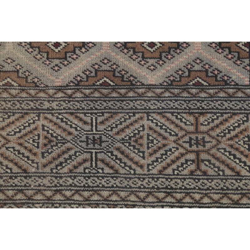 All-Over Geometric Turkoman Persian Vintage Rug Handmade Wool Carpet - 6'5"x 9'3"