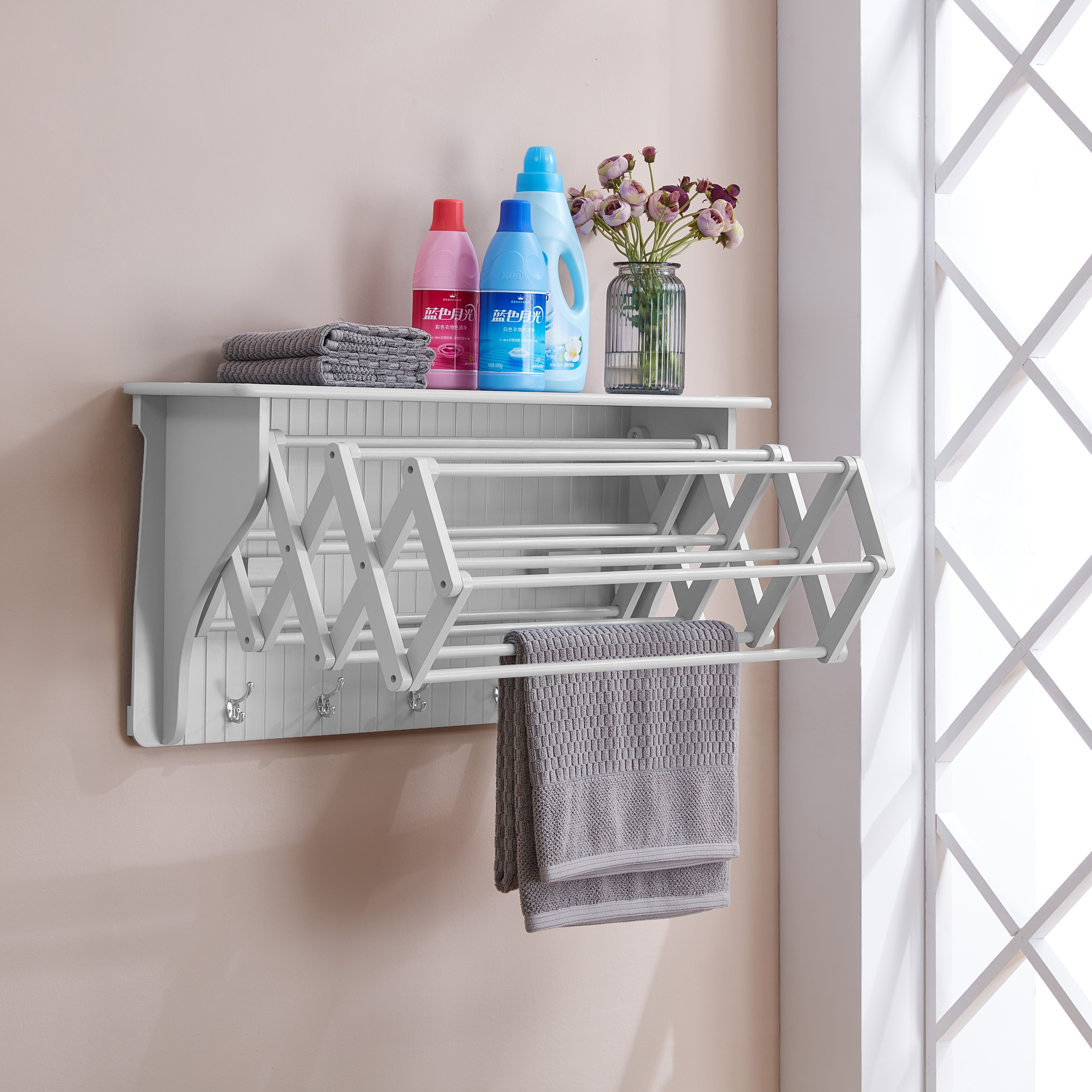 Danya B. Wall Mounted Retractable Accordion Drying Rack