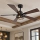 preview thumbnail 17 of 77, 42"/52" Modern Farmhouse Ceiling Fan, Remote Control, Quiet Reversible DC Motor, Timer, Black and Walnut Finish