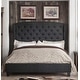 preview thumbnail 13 of 13, Isabella Diamond Tufted Wingback Upholstered Platform Bed Charcoal - Full