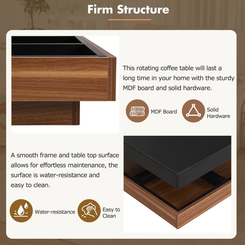 2 Tier Farmhouse Wooden Center Table with Storage