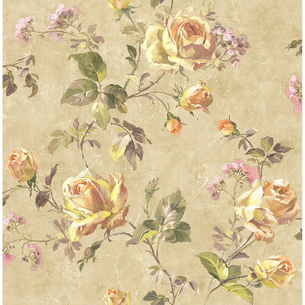 Seabrook Designs Southern Belle Floral Unpasted Wallpaper