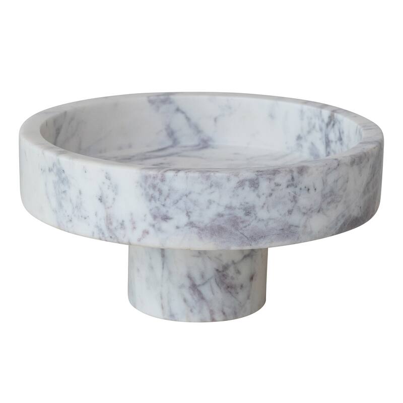Marble Pedestal - 10" Diameter x 5" H - White