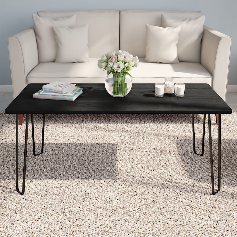 Lavish Home Modern Coffee Table with Hairpin Legs - MDF