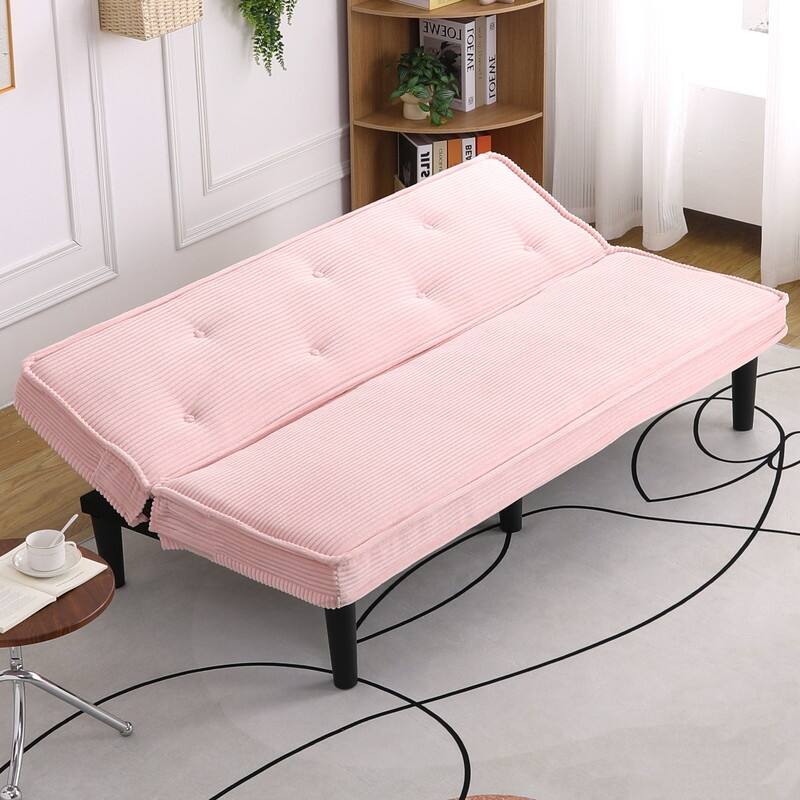 65.7" Corduroy Armless Upholstered Sofa Bed