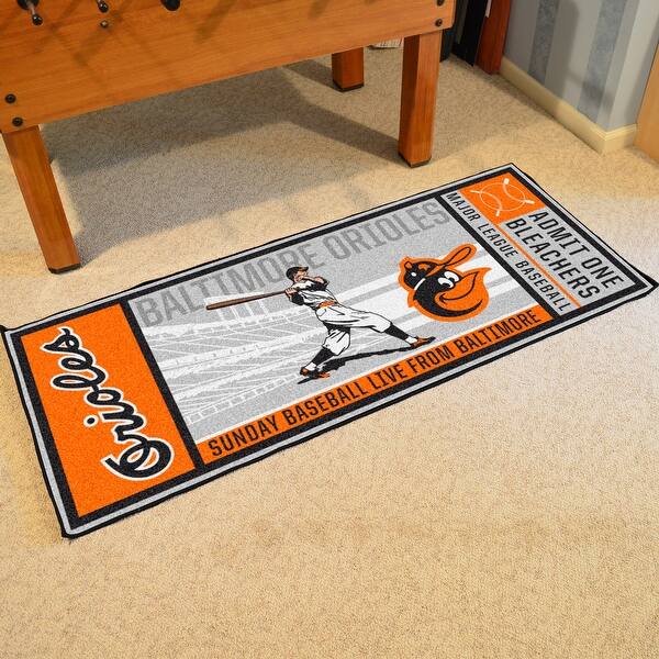 MLB - Baltimore Orioles Retro Collection Ticket Runner Rug - 30in