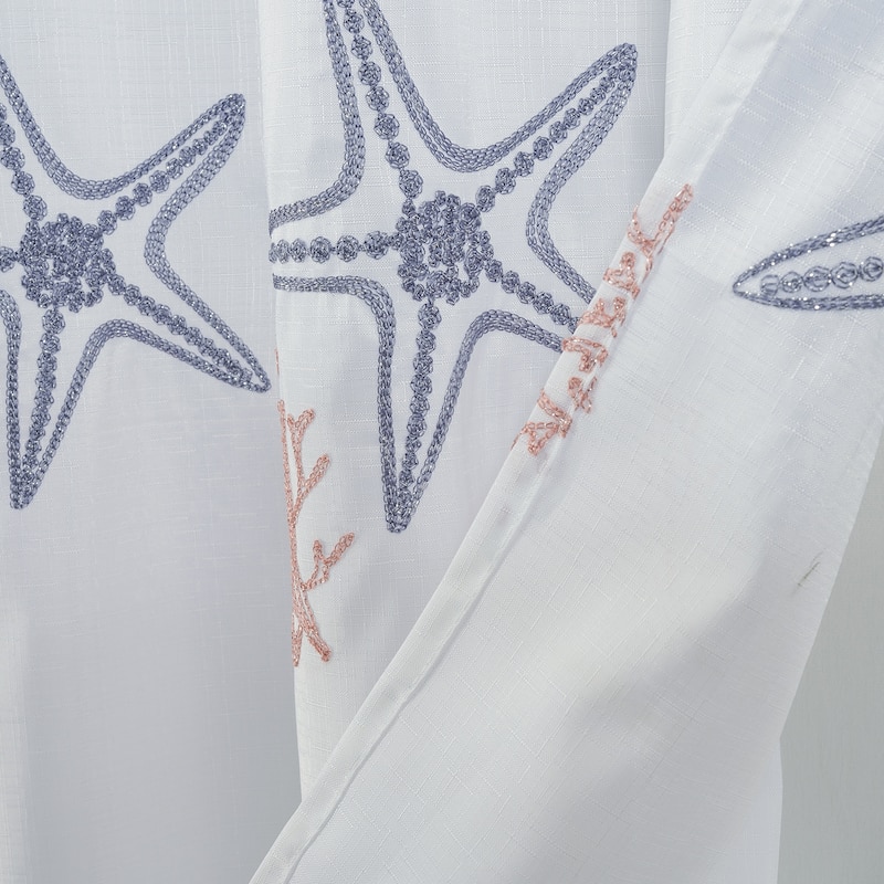Seastar Embroidered Shower Curtain