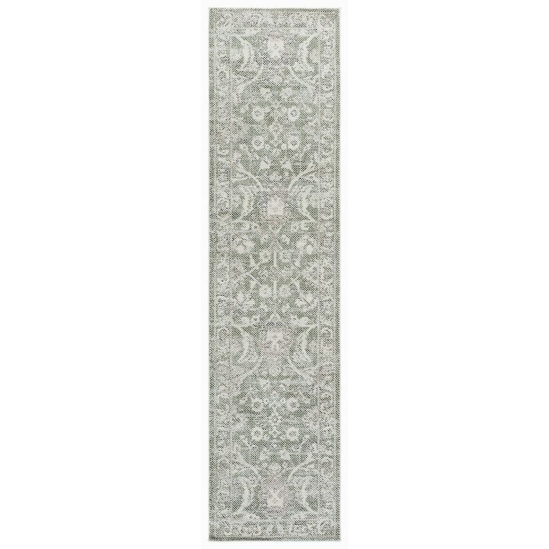 SAFAVIEH Harrison Gilta Transitional Rug - 2' x 8' Runner - Green/Ivory