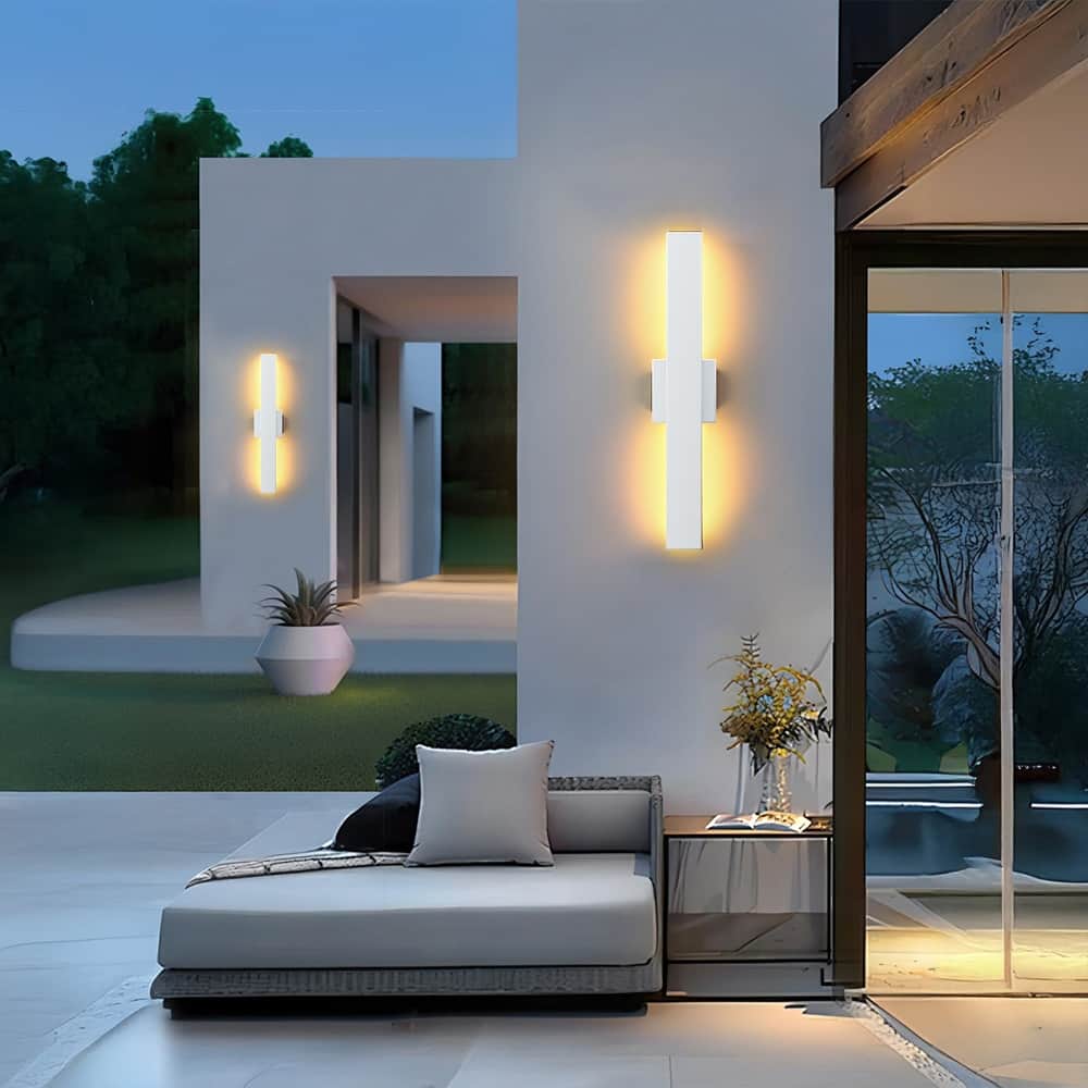 2Pack Outdoor Hardwired Bar Wall Light Linear Sconce with LED Source