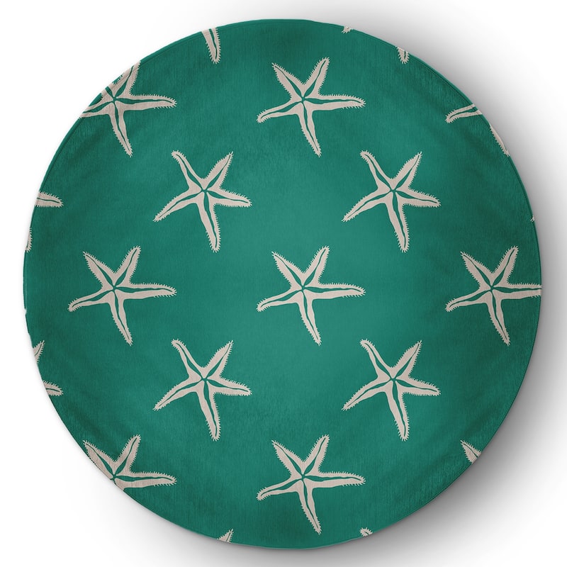 Starfish Beach Style Chenille Area Rug