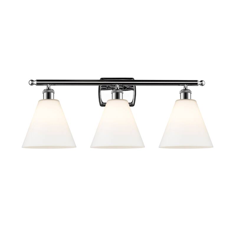 Innovations Lighting 516-3W-11-28 Berkshire Vanity Berkshire 3 Light - Polished Chrome / Matte White